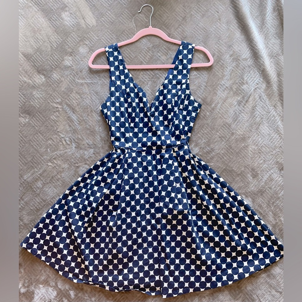 V-neck Polka Dot Dress